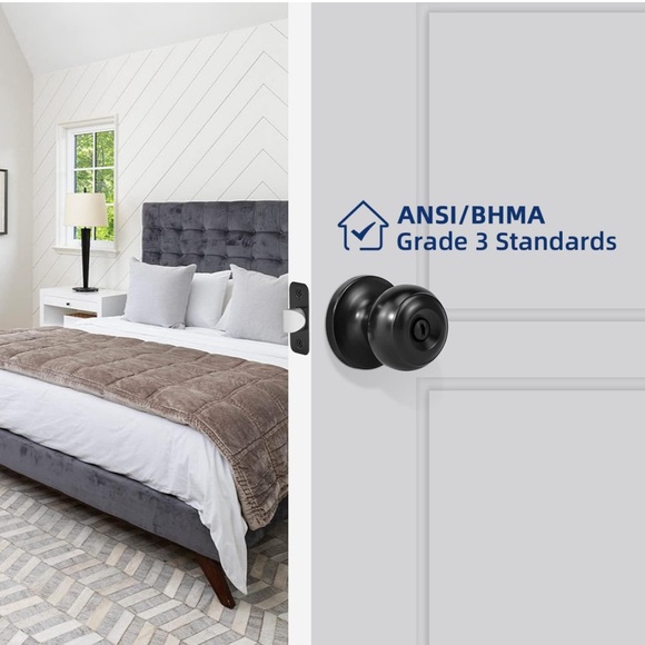 LOQRON Matte Black Privacy Door Knob - Picture 5 of 5